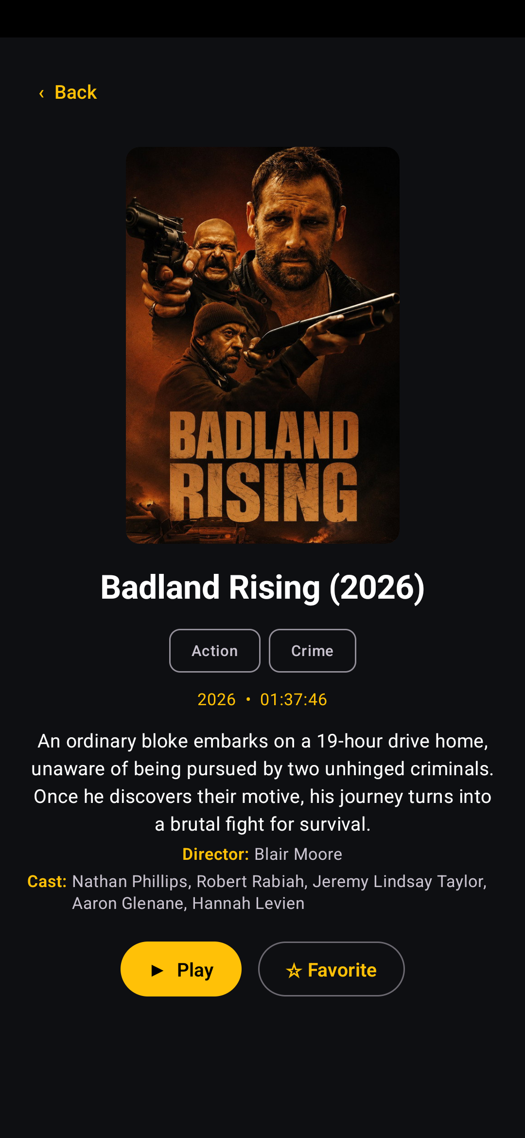 Movie detail on phone