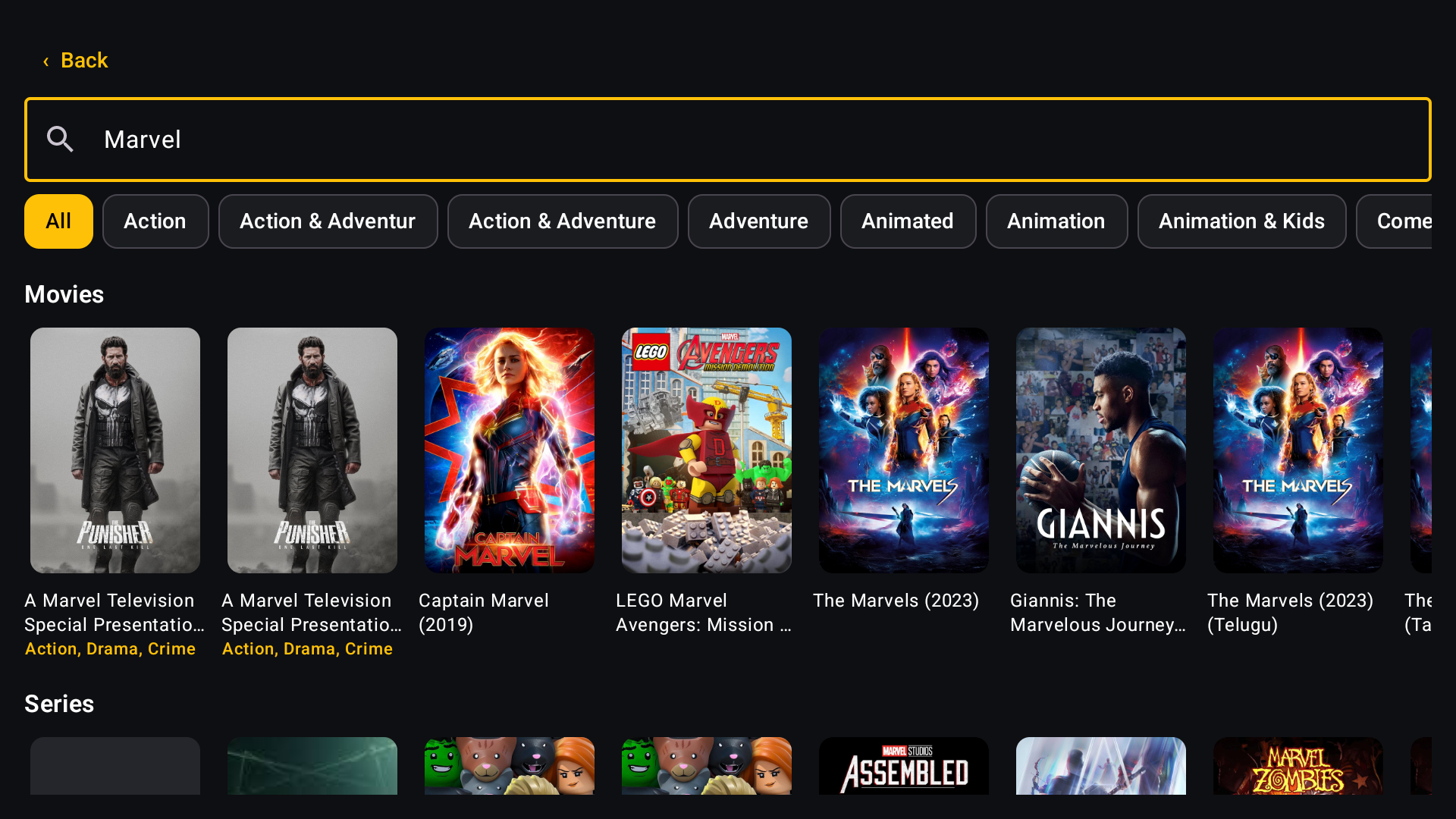 OVVOS TV genre-aware search across Movies and Series